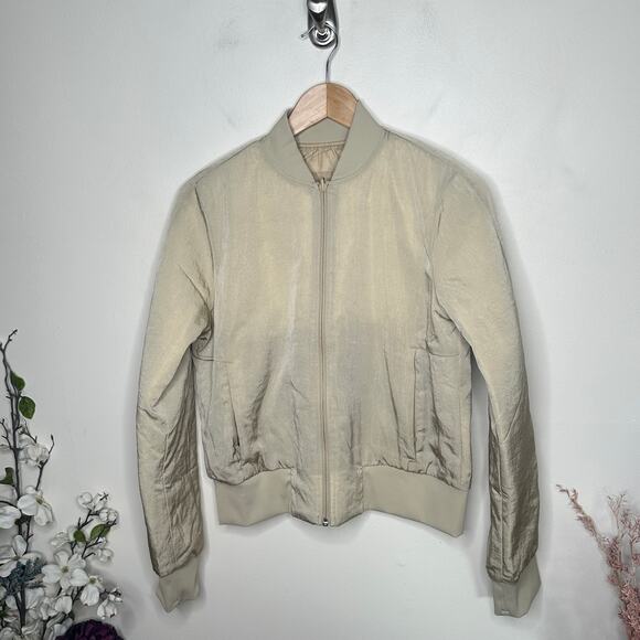 LULULEMON Non-Stop Bomber Jacket Trench Khaki Tan Sz 6 {YY24} - Picture 6 of 12